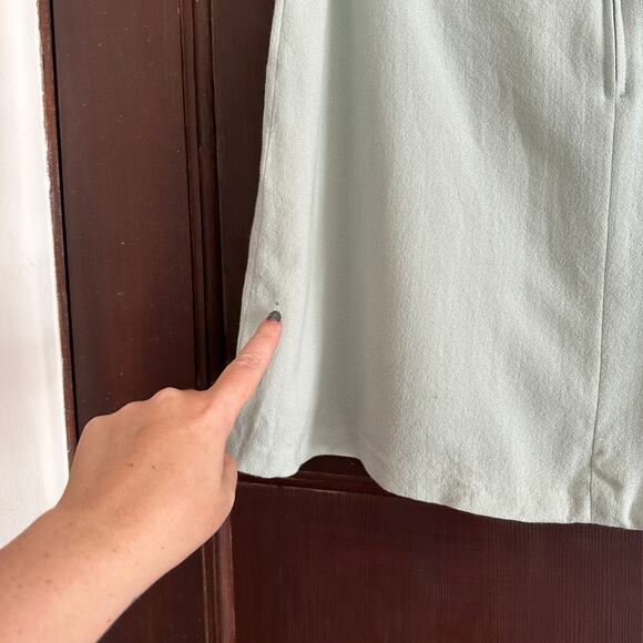 BEBE | Vintage Y2K / 90s Lightweight Wool Mini Skirt - Pastel Blue/Green - sz 10 - Picture 4 of 5